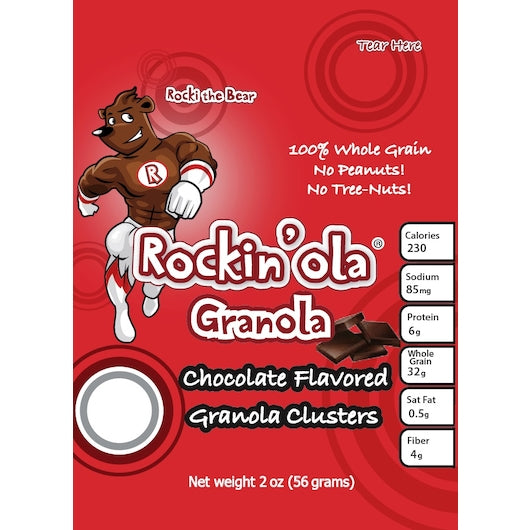Rockinola Sargent Foods Chocolate Granola Snack, 125 x 56 GR Case - Breakfast Foods