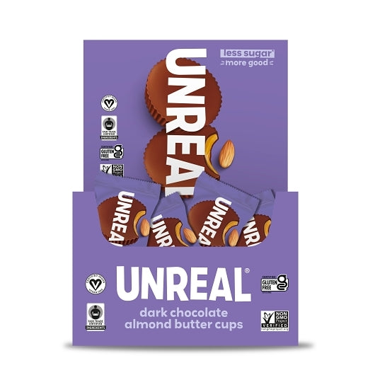 Unreal Candy Dark Chocolate Almond Butter Cup Caddy Case, 6 x 40 x 0.5 oz Case - DOT product image 2
