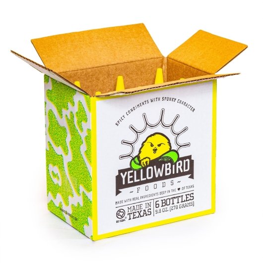 Yellowbird Condiment Sauce Jalapeno Hot Sauce Bottle, 6 x 9.8 oz Case - Alternate product angle or state