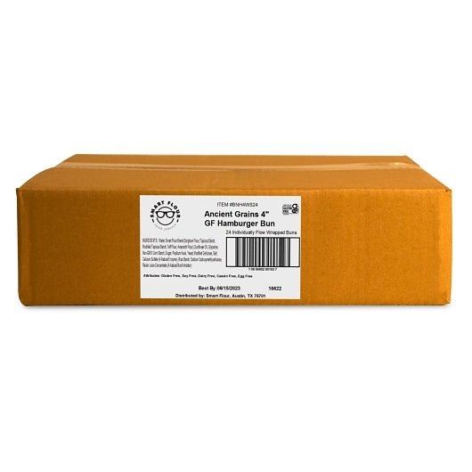 Smart Flour Foods 4 Inch Individually Wrapped Ancient Grain HAMBURGER BUN, 24 x 2.6 oz Case - DOT product image 5