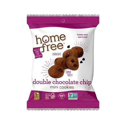 Homefree Gluten-Free Mini Cookies Double Chocolate Chip, 10 x 0.95 oz Case - Bakery & Desserts