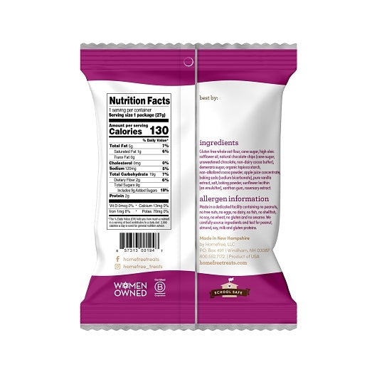 Homefree Gluten-Free Mini Cookies Double Chocolate Chip, 10 x 0.95 oz Case - DOT product image 2