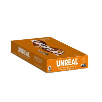 Unreal Brands Dark Chocolate Caramel Peanut Nougat Bars, 6 x 12 x 0.074 lb Case - DOT product image 2