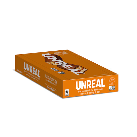 Unreal Brands Dark Chocolate Caramel Peanut Nougat Bars, 6 x 12 x 0.074 lb Case - DOT product image 3