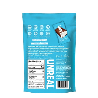 Unreal Brands Dark Chocolate Coconut Bars, 6 x 4.2 oz Case - Alternate product angle or state