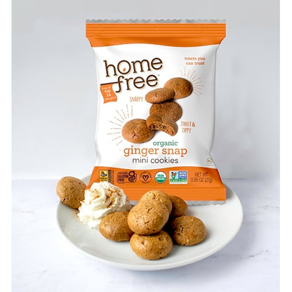 Homefree Organic Ginger Snap Mini Cookies Tray, 10 x 0.95 oz Case - DOT product image 4