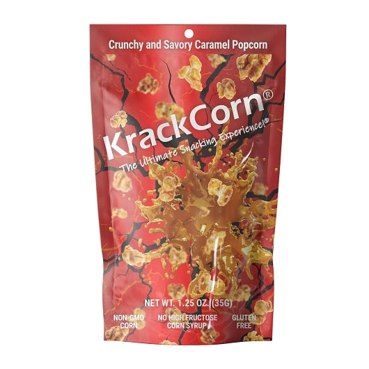 KrackCorn Caramel Flavored Popcorn, 12 x 1.25 oz Case - Popcorn, Pretzels & Snack Mix