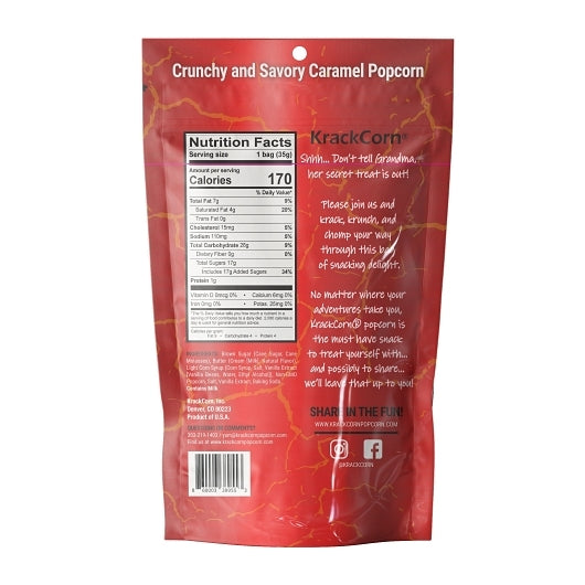 KrackCorn Caramel Flavored Popcorn, 12 x 1.25 oz Case - Popcorn, Pretzels & Snack Mix - image 2
