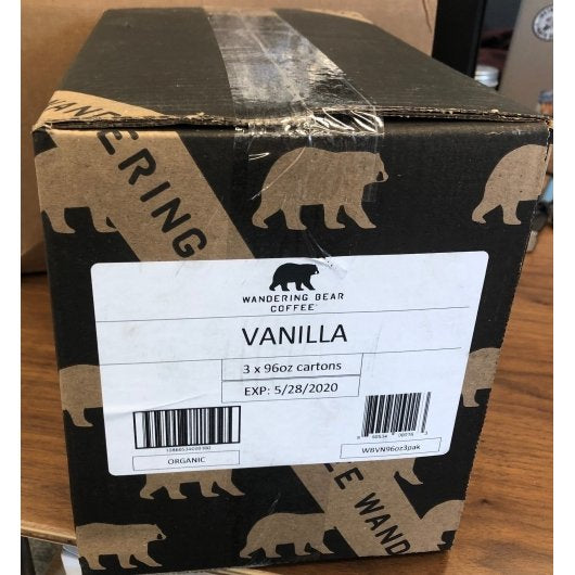 Wandering Bear Coffee VANILLA COLD BREW COFFEE CASE, 3 x 96 fl oz Case - DOT product image 6