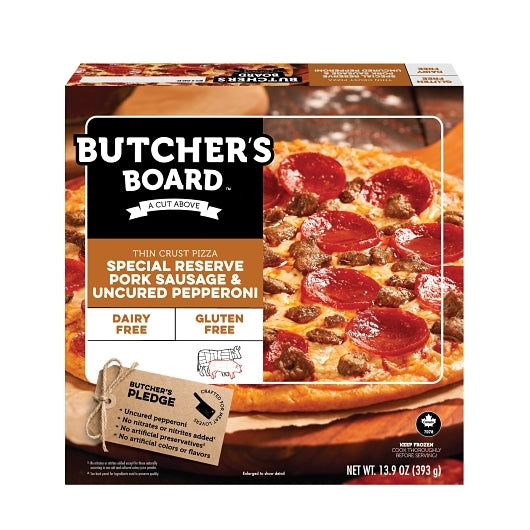 Butcher's Board Special Reserve Pork Sausage & Uncured Pepperoni Pizza, 8 x 13.9 oz Case - Prepared Foods - image 2