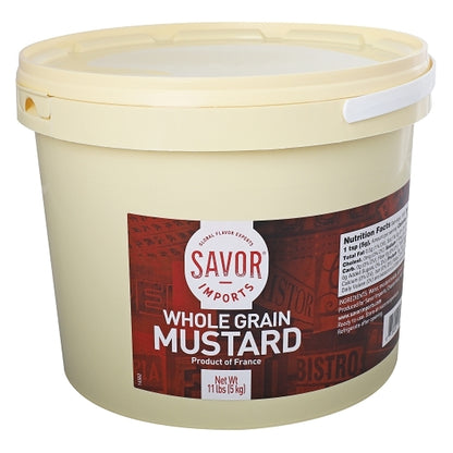 Savor Brands Whole Grain Mustard Bulk, 2 x 11 lb Case - Condiments & Sauces