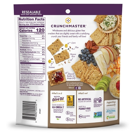 Crunchmaster Multi-grain Crackers Sea Salt, 12 x 4 oz Case - Crackers & Grahams