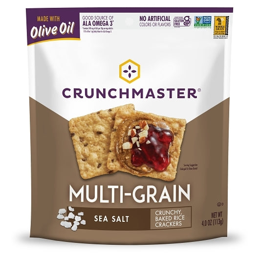 Crunchmaster MULTI-GRAIN CRACKERS SEA SALT, 12 x 4 oz Case - DOT product image 3