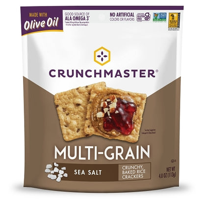 Crunchmaster MULTI-GRAIN CRACKERS SEA SALT, 12 x 4 oz Case - DOT product image 3