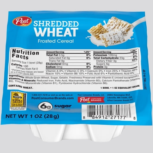 Post Frosted Cereal, 96 x 1 oz Case - Breakfast Foods