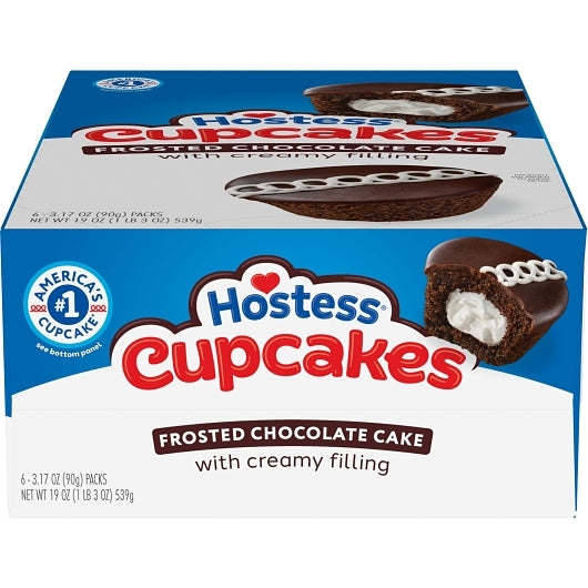 Hostess Single Serve Chocolate Snack Cupcake, 6 x 6 x 3.17 oz Case - Bakery & Desserts