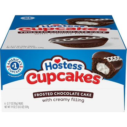 Hostess Single Serve Chocolate Snack Cupcake, 6 x 6 x 3.17 oz Case - Bakery & Desserts
