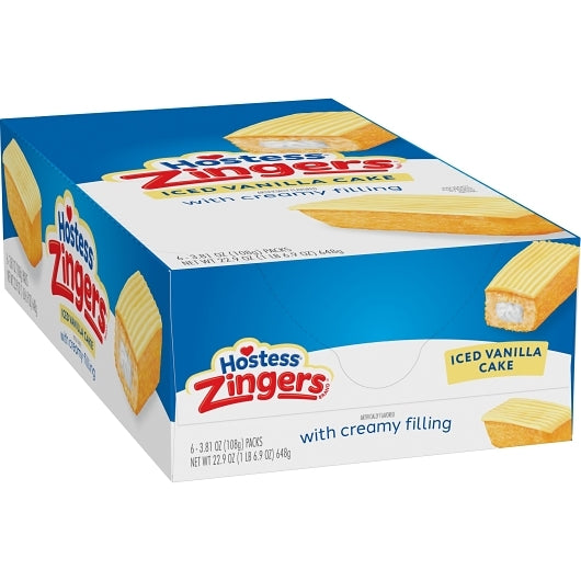 Hostess Single Serve Vanilla Zinger Snack, 6 x 6 x 3.81 oz Case - DOT product image 6