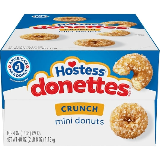Hostess Mini Single Serve Crunch Donettes Snack, 6 x 10 x 4 oz Case - Bakery & Desserts