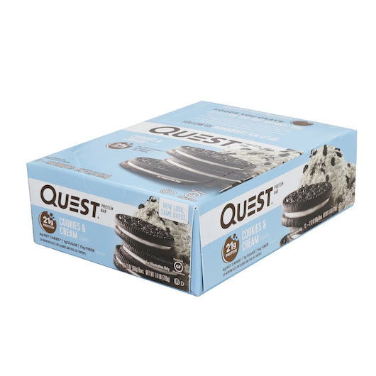 Quest Nutrition Protein Bar Cookies and Cream, 12 x 2.12 oz Case - Bakery & Desserts