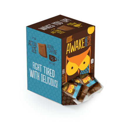 Awake Caffeinated Chocolate Changemaker Chocolate Bites Milk Chocolate, 6 x 50 x 0.48 oz Case - Candy & Confections