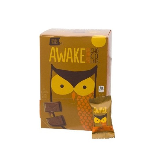 Awake Chocolate Caffeinated Chocolate Bites Caramel, 6 x 50 x 0.48 oz Case - Candy & Confections