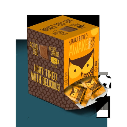 Awake Singles Caffeinated Peanut Butter and Chocolate Bites, 0.58 Ounce - 300 per case. - DOT product image 2