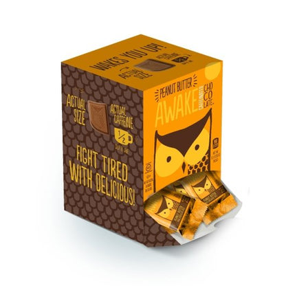 Awake Singles Caffeinated Peanut Butter and Chocolate Bites, 0.58 Ounce - 300 per case. - DOT product image 1