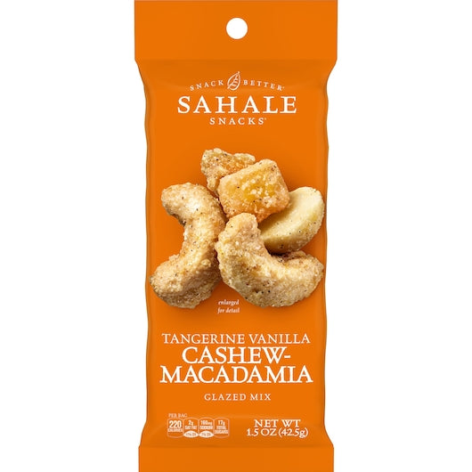 Sahale CASHEW TANGERINE VANILLA MACADAMIA GLAZED, 18 x 1.5 oz Case - DOT product image 2