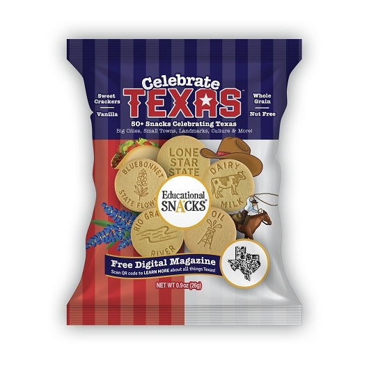 Educational Snacks Celebrate Texas Vanilla Crackers, 120 x 0.9 oz Case - Crackers & Grahams - image 2