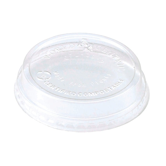 World Centric 4-9 Ounce Ingeo Compostable Clear Raised Lid, 40 x 50 each Case - Pantry Ingredients