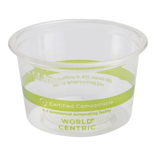 World Centric 4 Ounce Ingeo Compostable Clear Souffle Cup, 20 x 50 each Case - Plates Bowls