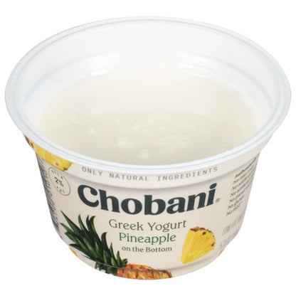 Chobani Pineapple On The Bottom Low Fat Greek Yogurt, 12 x 5.3 oz Case - DOT product image 2