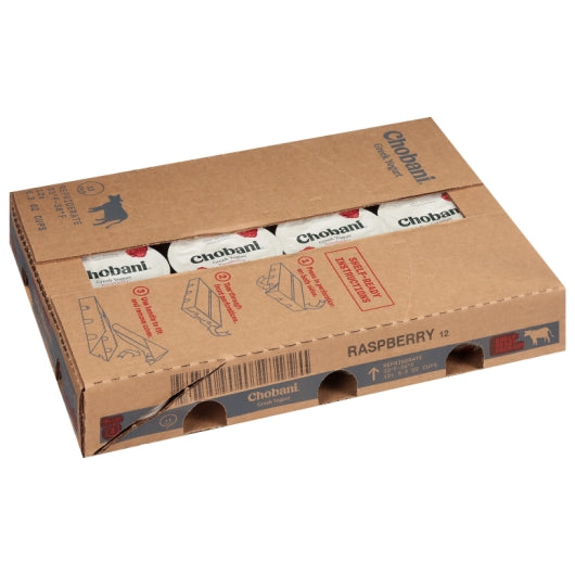 Chobani Non Fat Raspberry Greek Yogurt, 12 x 5.3 oz Case - DOT product image 4