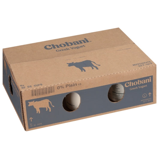 Chobani Non Fat Plain Greek Yogurt, 6 x 32 oz Case - DOT product image 6