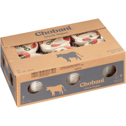 Chobani Non-Fat Strawberry Greek Yogurt, 6 x 32 oz Case - DOT product image 6