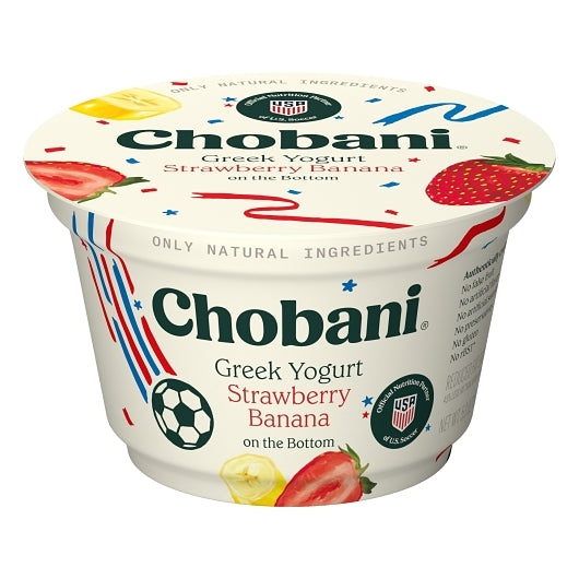 Chobani Low Fat Strawberry Banana Greek Yogurt, 12 x 5.3 oz Case - DOT product image 7