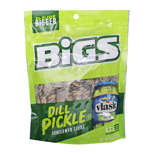 Bigs Vlasic Dill Pickle Sunflower Seeds, 12 x 5.35 oz Case - Alternate product angle or state