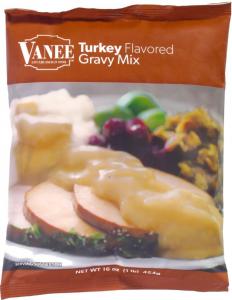 Vanee Turkey Flavored Gravy Mix, 8 x 16 oz Case