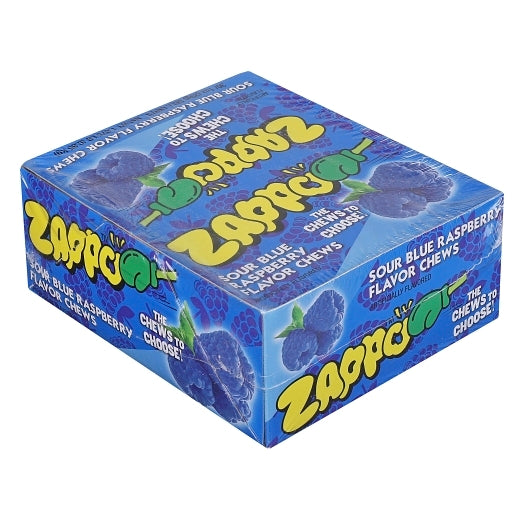 Zappo Candy Sour Blue Raspberry Chews, 12 x 30 x 1 oz Case - Candy & Confections