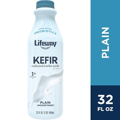 Lifeway Low Fat Plain Kefir, 6 x 32 fl oz Case - DOT product image 2