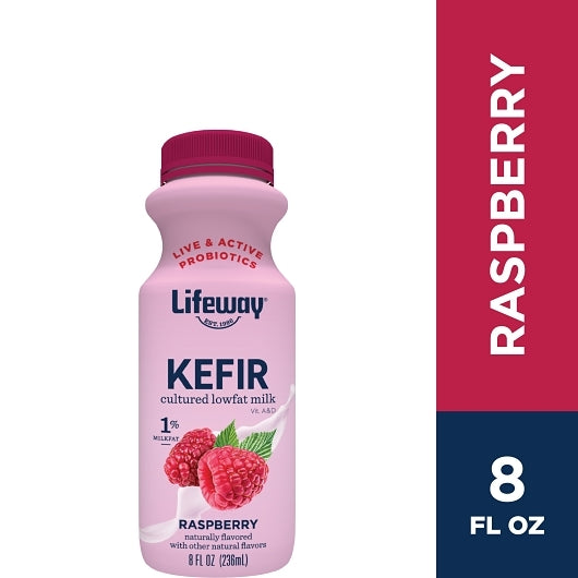 Lifeway RASPBERRY LOW FAT KEFIR, 6 x 8 fl oz Case - DOT product image 2