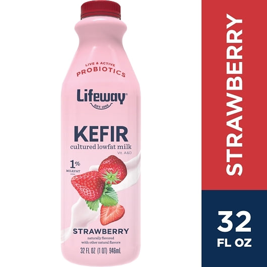 Lifeway Low Fat Strawberry Kefir, 6 x 32 fl oz Case - DOT product image 2