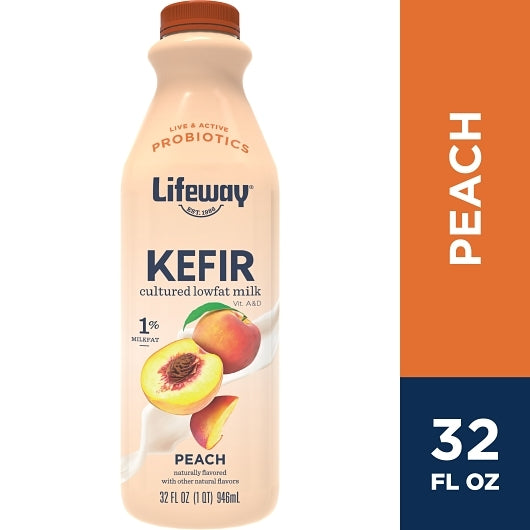 Lifeway Low Fat Peach Kefir, 6 x 32 fl oz Case - DOT product image 2