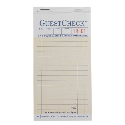 National Checking Guest National Checking 3.5 Inch X 6.75 Inch 2 Part Interleaving Carbon Salmon Tint 13 Line Guest