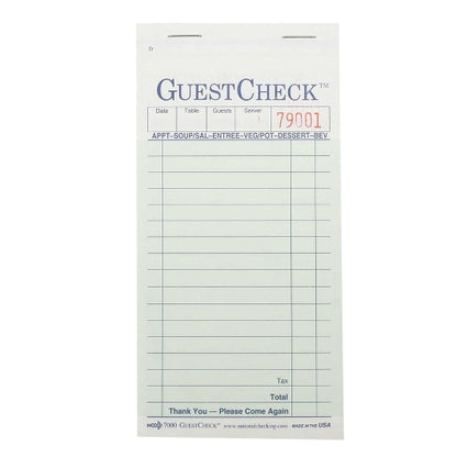 Two-Part Carbonless Guestcheck Pad, 3 1/2 X 6 3/4, 50 Sets/book, - DOT product image 1