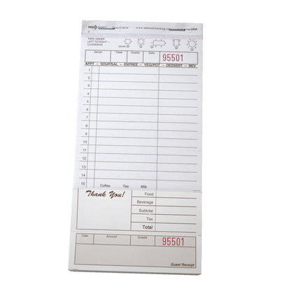 NCCO Guest Check 2 Part Carbonless, 1 x 2000 each Case - Guest Checks & Register Rolls