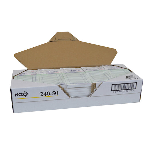 NCCO National Checking Guest Check 1 Part Green 17 Line, 50 x 100 SH Case - DOT product image 5