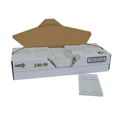 NCCO National Checking Guest Check 1 Part Green 17 Line, 50 x 100 SH Case - DOT product image 7
