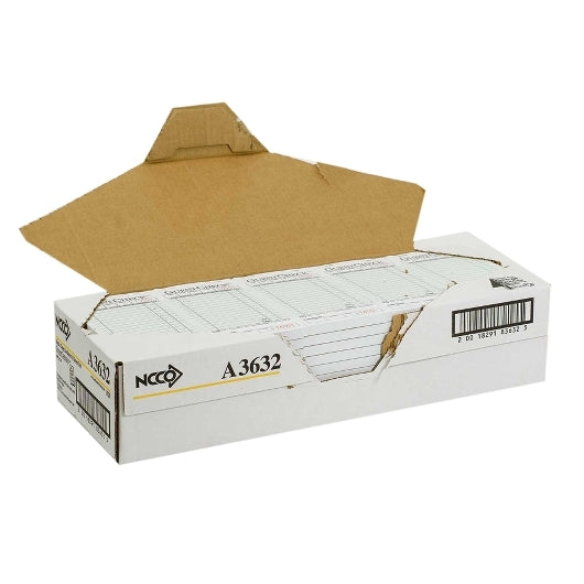 NCCO National Checking 3.5 Inch X 6.75 Inch 1 Part Green 15 Line Guest Check, 1 x 2500 each Case - Guest Checks &